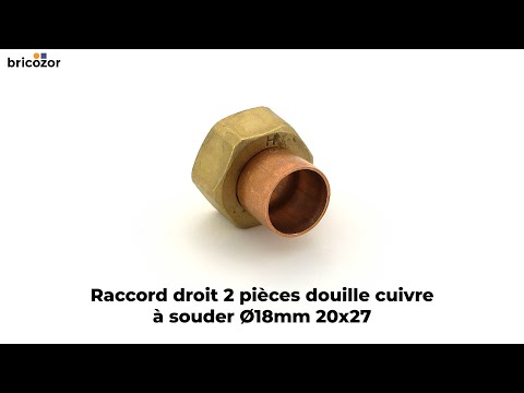 Raccord 2 pièces droit douille cuivre à souder BRICOZOR