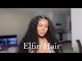 Such beautiful curls  3d glueless half lace 13x6 wig ft elfin hair