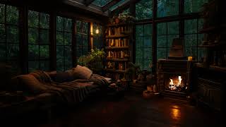 Cozy Rain Ambience in Cozy Wooden House in the forest with Rain falling on window and Crackling Fire by Soothing Vibes 137 views 1 month ago 8 hours