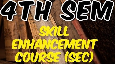 4th_sem Skill Enhancement Course ||SEC||#education #jkstudy #jkstudymaterial  #EducationNotes