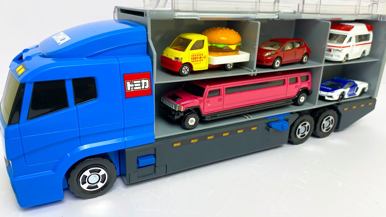 トミカ☆トミカのミニカーを開封しチェックしてコンボイに収納する☆ Tomica minicars and store them in the convoy!