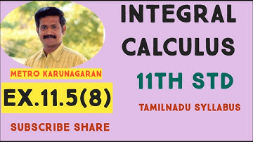 11th Std Maths Ex.11.5(8) Integrate with respect to x, sin^2x/(1+cosx)