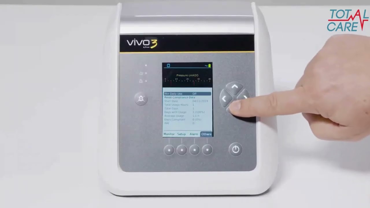 ضبط بيانات الامتثال في جهاز بايباب BIPAP