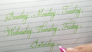 Learn days of the week with spelling || days of the week writing || calligraphy