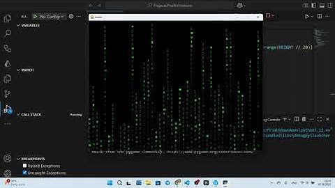 Python Matrix Rain Effect with Pygame | Real-Time Digital Code Animation