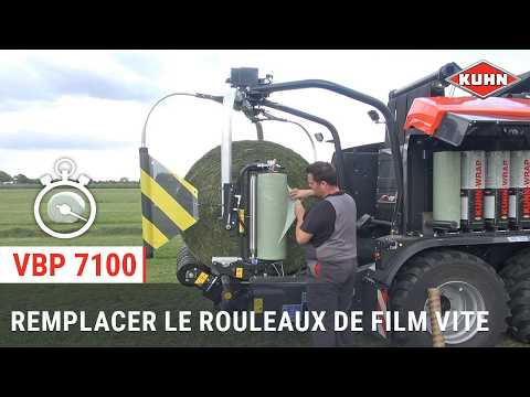 Comment remplacer les rouleaux de film d'enrubannage sur les presses enrubanneuses VBP 7100 ? | KUHN