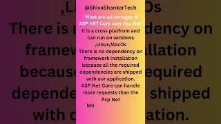 What are the Advantages of Asp.Net core Over Asp.Net? @ShivaShankarTech #csharp #dotnet