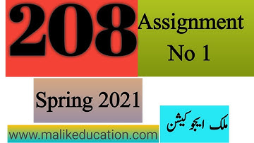 code 208 Assignment no 1 Spring 2021