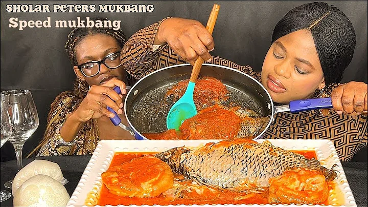 ASMR AFRICAN FOOD MUKBANG speed eating of PANDO FUFU & TILAPIA FISH SOUP @sholarpetersfoodmukbang