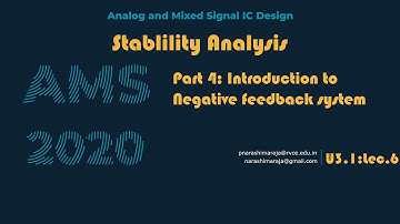 Stability Analysis: Introduction to Negative feedback system