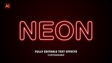 Neon Editable Text Effects in Illustrator Adobe CC 2021 in Hindi Editable Text Effects illustrator