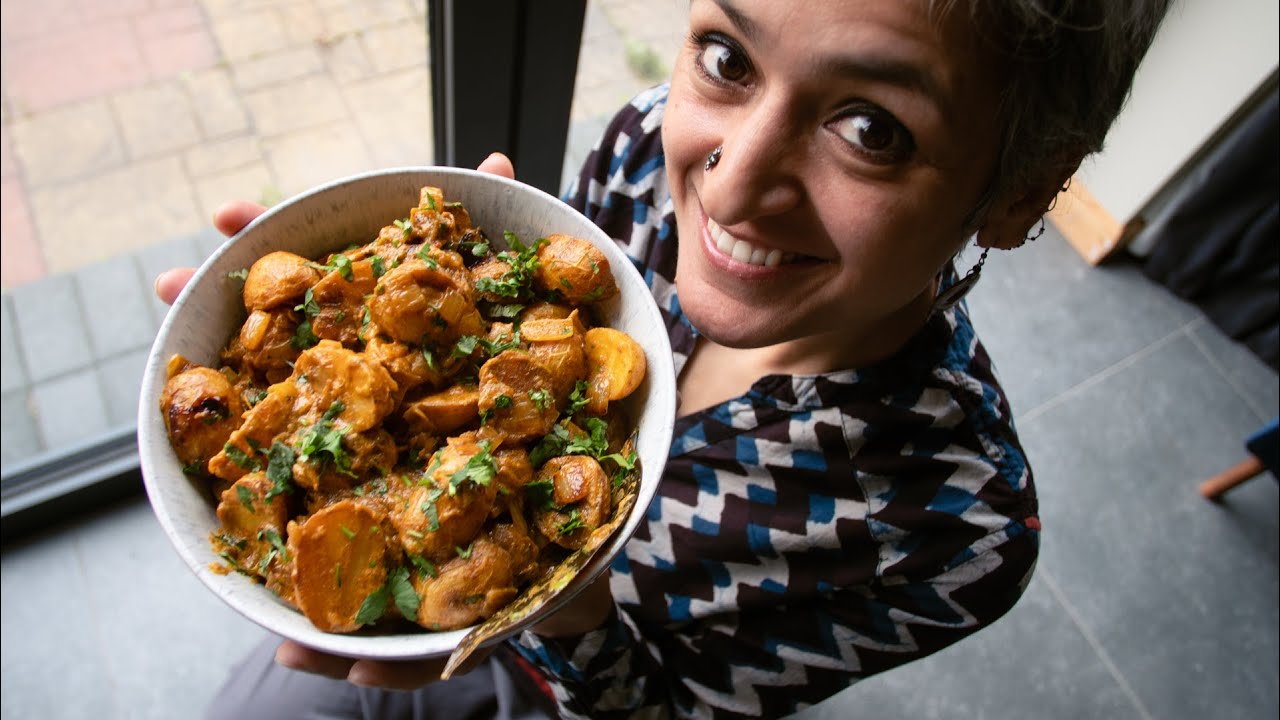 Delicious yogurt potato curry Vegetarian curry Food with Chetna