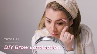 Brow Lamination Look with Makeup | DIY Tutorial