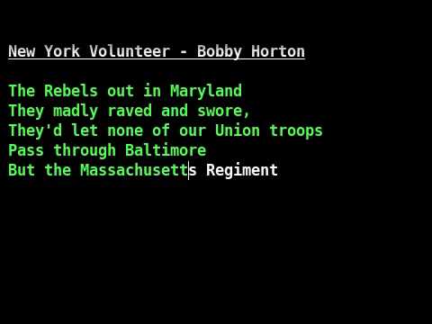 Bobby Horton - New York Volunteer