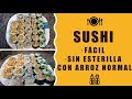 Cómo hacer SUSHI casero con ARROZ NORMAL || Sin esterilla, MUY FÁCIL!!!