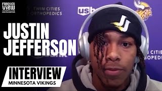 Justin Jefferson on Adam Thielen Doing 'Griddy' Dance, Harrison Smith Ejection & Big Game vs. Texans