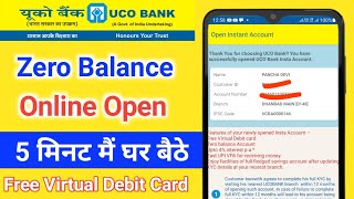 uco bank zero  online account opening 2022 | saving account | free virtual debit card | instant open