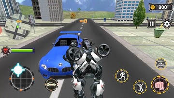 Flying Grand Police Car Transform Robot Games #02 - Android Robot Gameplay