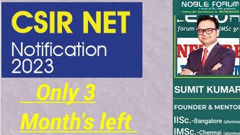 CSIR NET December 2023 Exam | How to Prepare in these 3 Months ? Noble Forum