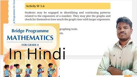 Class 8 Maths Bridge Program Course | Activity W 5.6 for Week 6 | 8th Class NCERT New Math Book