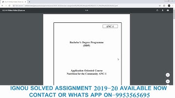 How to Download Ignou Assignment 2019-20 | How to download pdf of Ignou assignment 2019-20