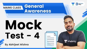 Mock Test - 4 | General Awareness For Mains | By Abhijeet Mishra | Bankers Way