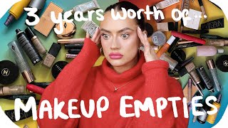 3 YEARS OF MAKEUP EMPTIES! HOW DO I REALLY FEEL ABOUT THESE PRODUCTS? | EmmasRectangle