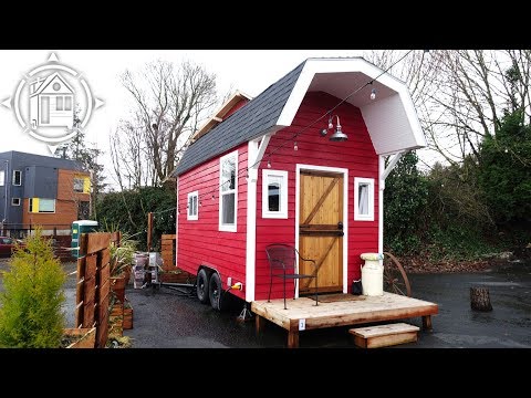 Adorable Barn Shaped Tiny House with Space Saving Design