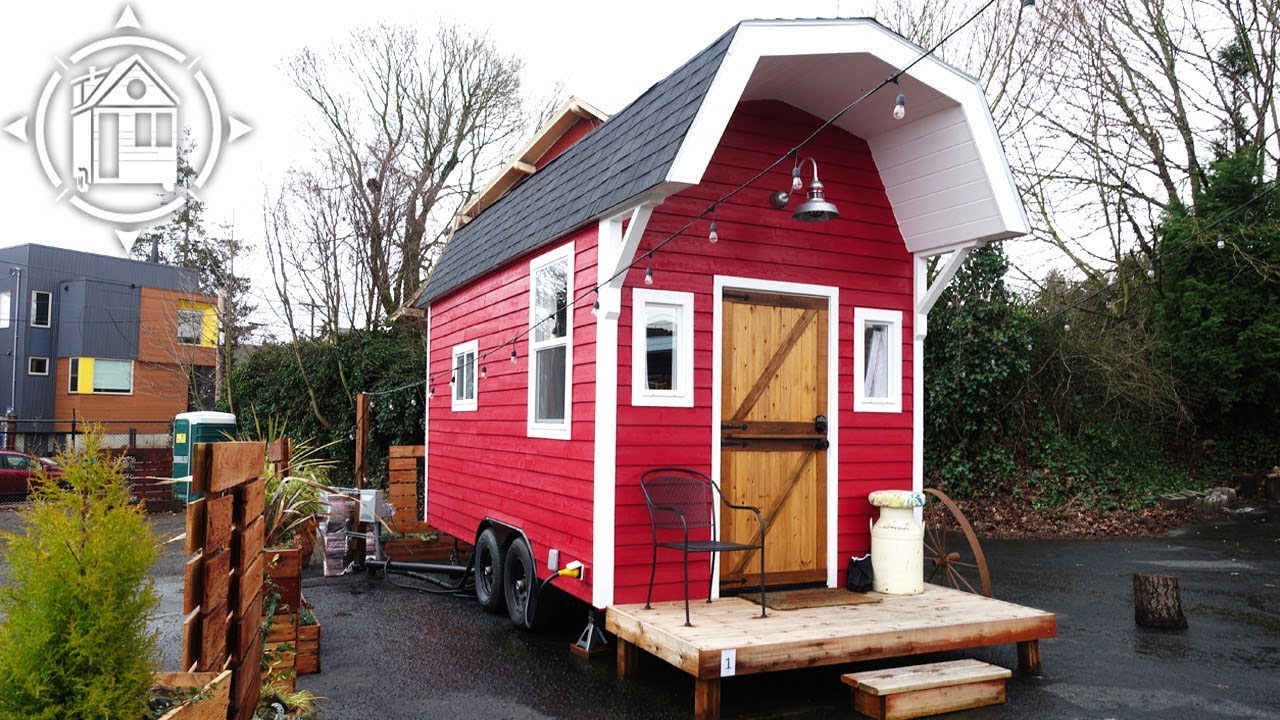 Adorable Barn Shaped Tiny House with Space Saving Design 