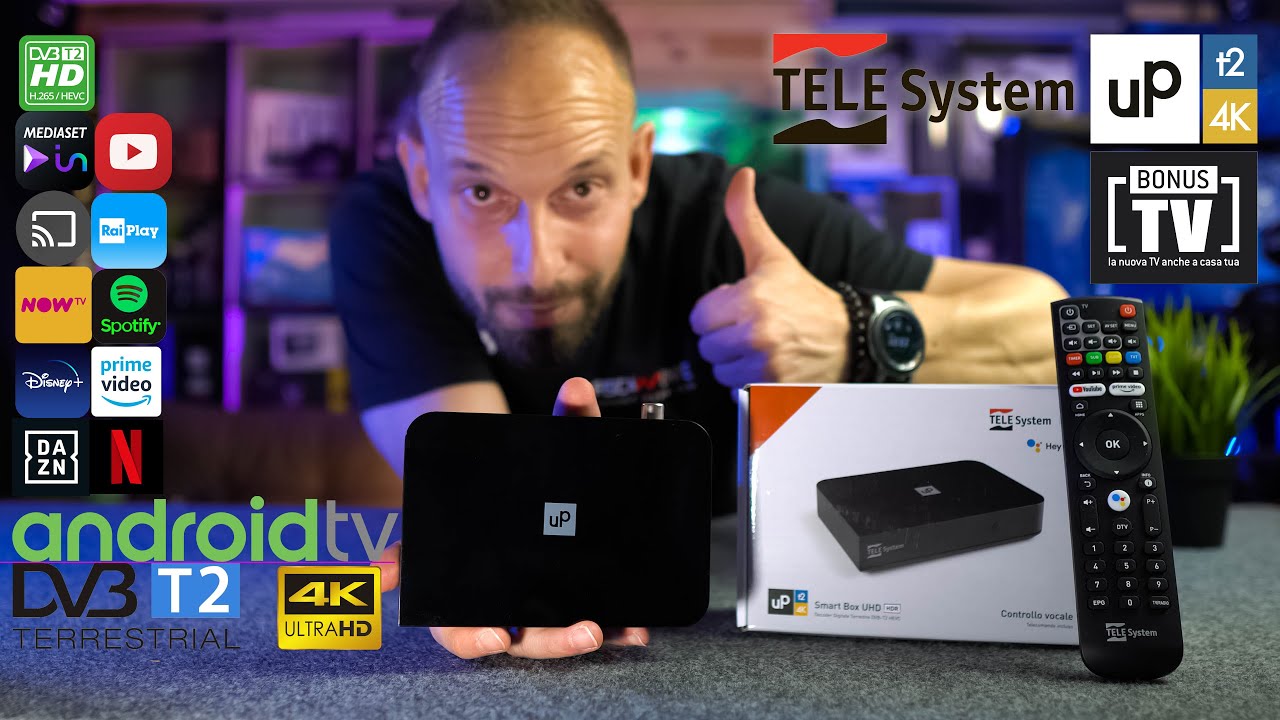 TELESYSTEM UP T2 4K - SPETTACOLARE E BASTA !!!! DVB-T2 + ANDROID TV10 a  solo 89€ !!! 