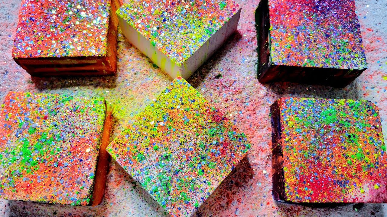 Crispy Dyed Gym Chalk | Topped with different shades of Holi Powders ...