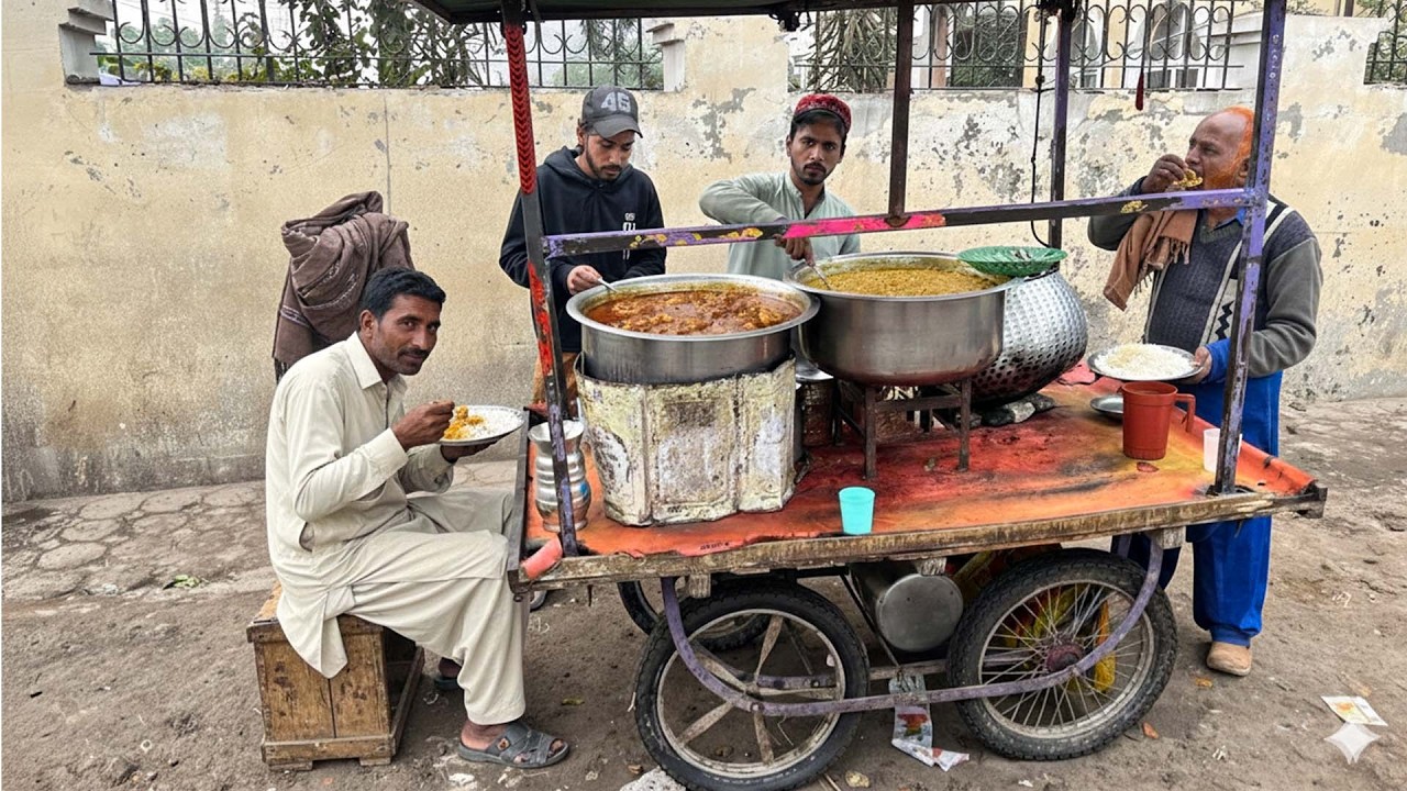 Poor Man’s Breakfast 😍 Lahore’s Most Underrated Chanay & Rice | Traditional Pakistani Street Food 🇵🇰