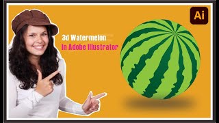 3d watermelon in adobe illustrator