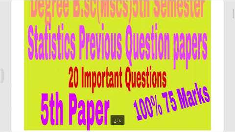 Vsu degree 5 th Semester Statistics Question papers