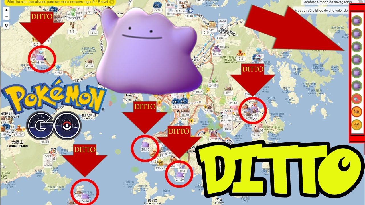 coordenadas para ditto pokemon go