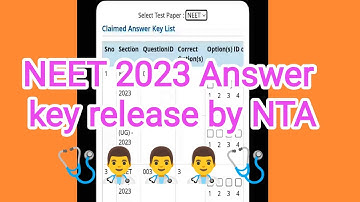 NEET 2023 official answer key Release by NTA Code H6||#neet2023answerkey