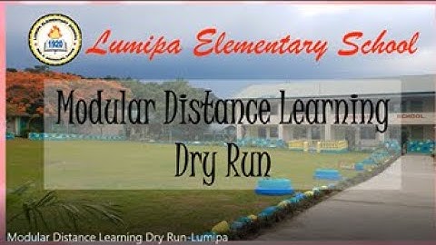 Modular Distance Learning Dry Run-Lumipa Elementary School