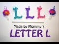 Letter L Charm With a Crochet Hook and Rainbow Loom Bands