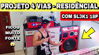 Demonstração do Meu Som Residêncial completo 🔊 Projeto 4 Vias com 7 Driver SL3k1 de 18 Polegadas