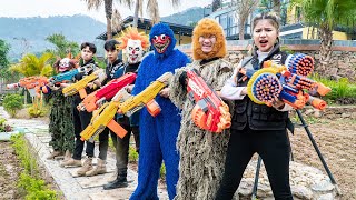 World Of Nerf Guns Girl SWAT CID Dragon Fight XICMAN MASK Battle Crime Group Bandits Diamonds