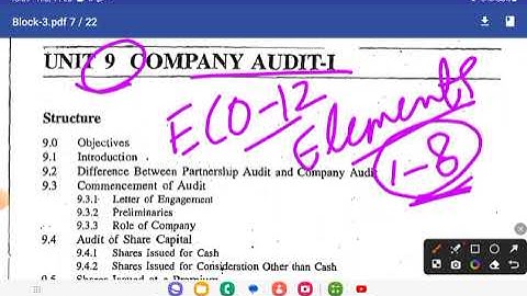 IGNOU Revision B.Com ECO-12 Elements of Auditing Unit 9 Company Audit 1