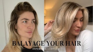 HOW TO FACE FRAME & BALAYAGE YOUR HAIR AT HOME ONLY USING 16 FOILS | REDKEN | STEPH BARRON