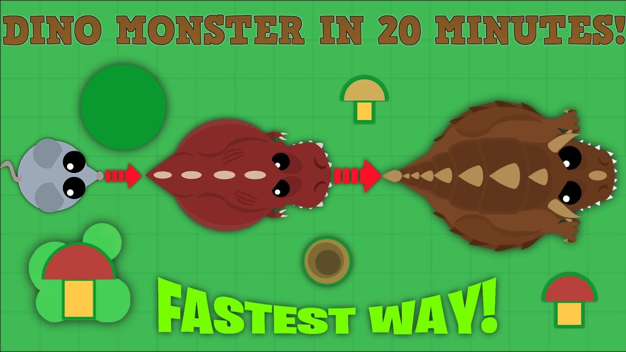 MOPE.IO HOW TO GET DINO MONSTER IN 20 MINUTES! FASTEST WAY TO LEVEL UP IN  MOPE.IO (Mopeio Hack) - YouTube