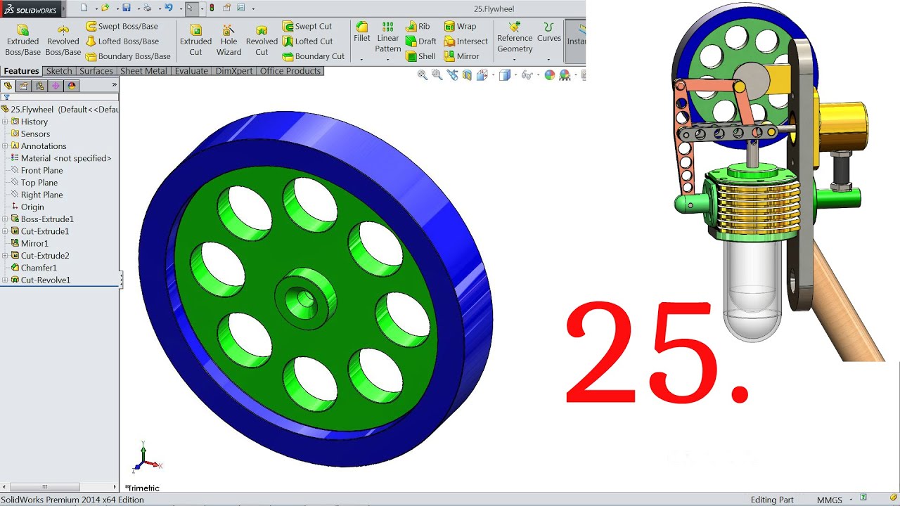 Flywheel 1.16 5. Solidworks двигатель Стирлинга. Solidworks ДВС. Solidworks двигатель.