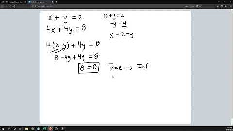 Solving a Linear System, Infinitely Many Solutions