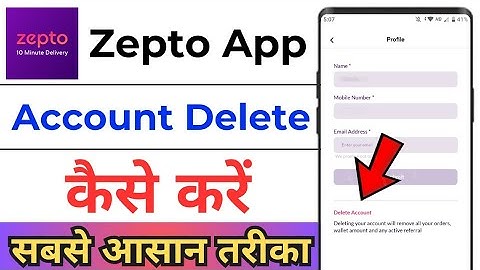 How To Delete Zepto Account ! Zepto Account Delete Kaise Kare ! Zepto App Account Delete Kaise Kare