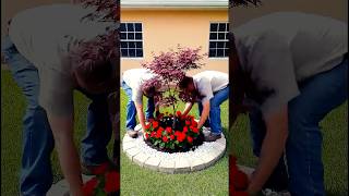Satisfying Backyard Flowerbed Build Time-Lapse ⏱️