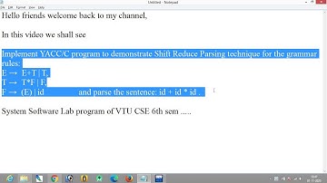 Shift reduce parsing SS and OS lab program 4