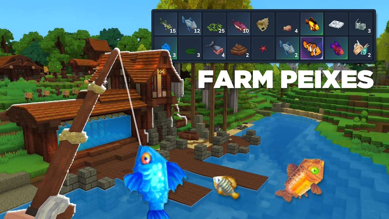 FARM DE PEIXES e TESOUROS no HYTALE - MUNDO ETERNO 15