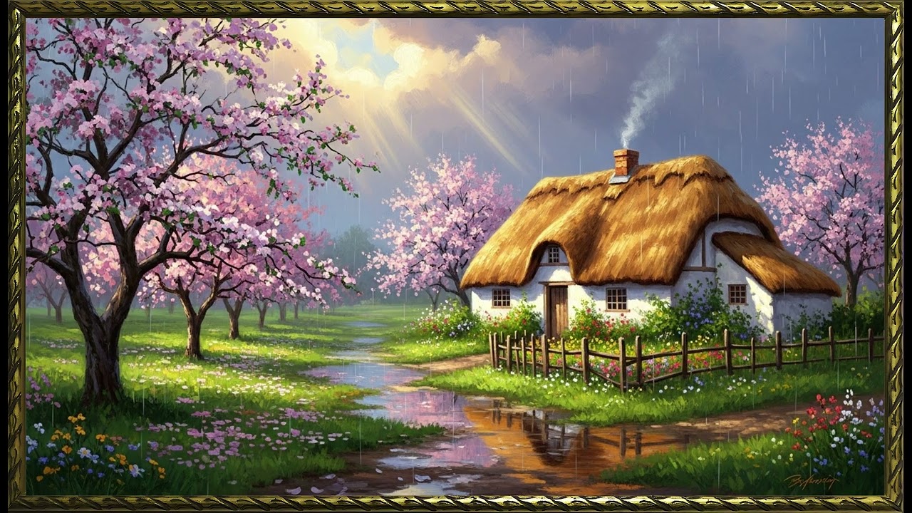 Blossoms Brushed with Sunshine| Dreamy Spring Floral Art for Frame TV | 4K Screensaver